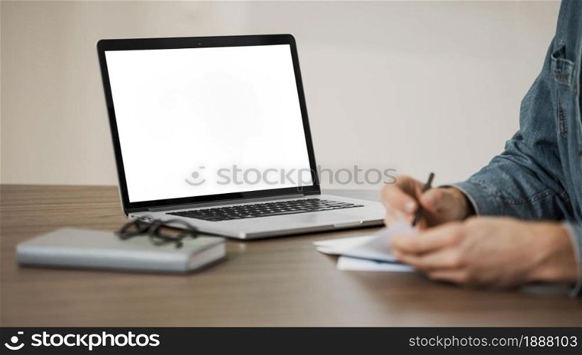 minimalist office person copy space laptop 1 . Resolution and high quality beautiful photo. minimalist office person copy space laptop 1 . High quality and resolution beautiful photo concept