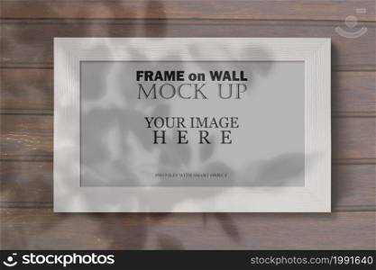 Minimalist simply photo frame mockup with shadow