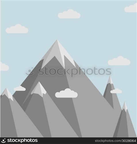minimalistic illustration of a mountain scenery, eps10 vector. minimalistic Mountain scenery