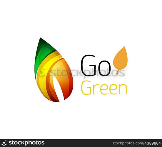 Minimalistic modern abstract leaf design, nature logo. illustration