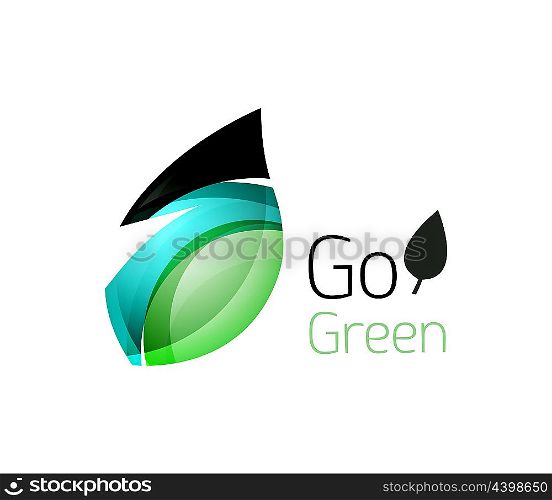 Minimalistic modern abstract leaf design, nature logo. illustration