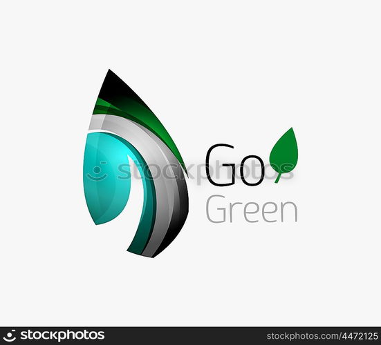 Minimalistic modern abstract leaf design, nature logo. illustration