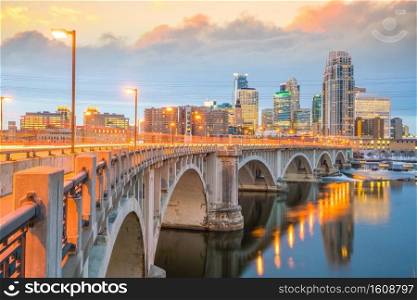 Minneapolis city downtown skyline cityscape of USA