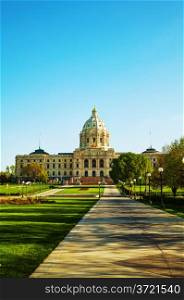 Minnesota capitol building in St. Paul, MN in the morning