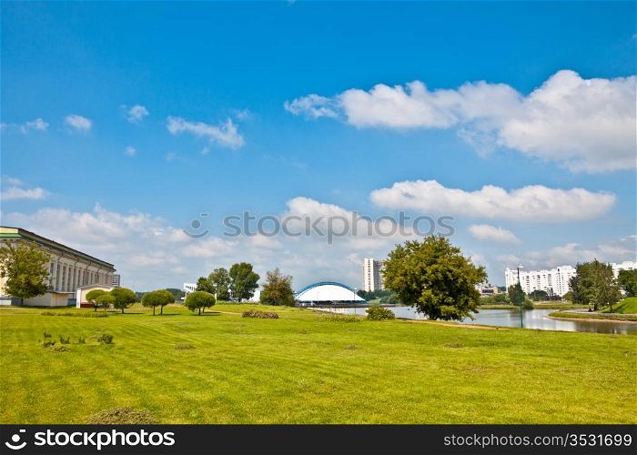 Minsk at summer, near Svisloch river