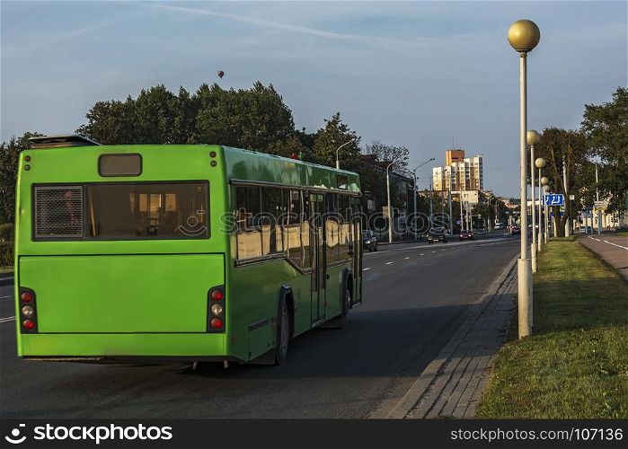 Minsk, Belarus - 09.09.2017: Passenger bus on the city street