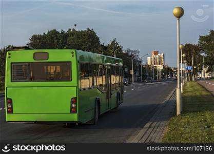 Minsk, Belarus - 09.09.2017: Passenger bus on the city street