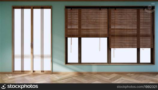 Mint Empty room, wooden floor interior design.3D rendering