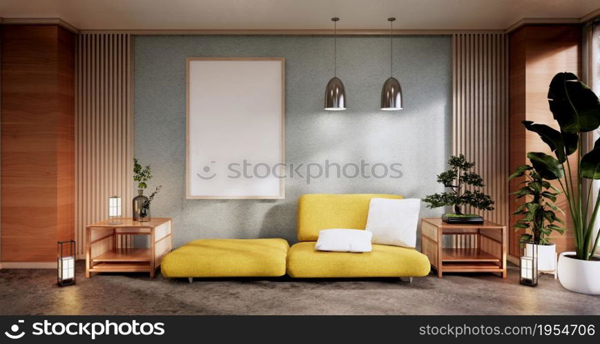 Mint Living Room Interior Design. 3D rendering