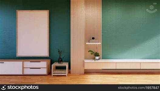 Mint Living Room Interior Design. 3D rendering