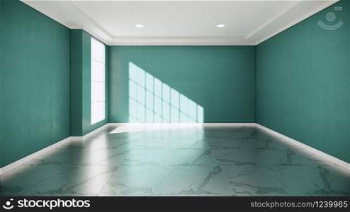 mint room interior - Empty room of natural stone granite floor.3D rendering