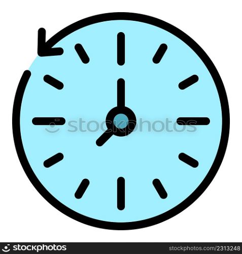 Minute stopwatch icon. Outline minute stopwatch vector icon color flat isolated. Minute stopwatch icon color outline vector