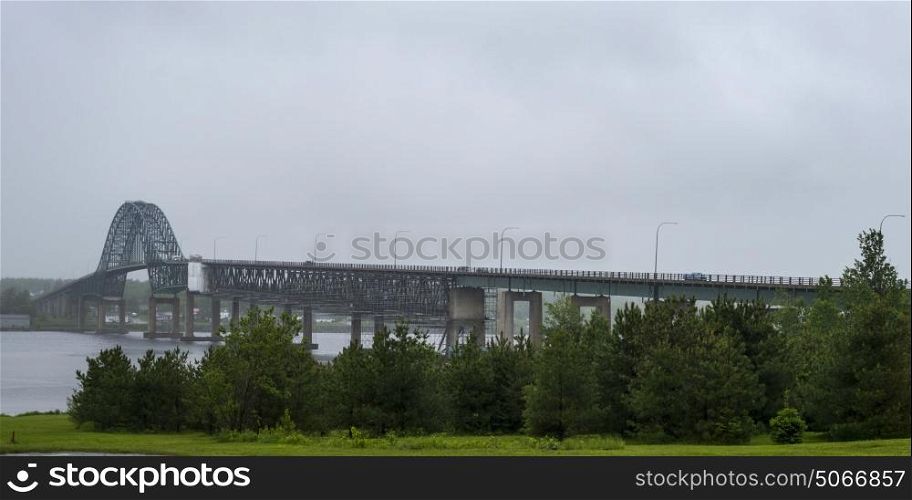 Miramichi Bridge crossing the Miramichi River, Newcastle, Miramichi, New Brunswick, Canada