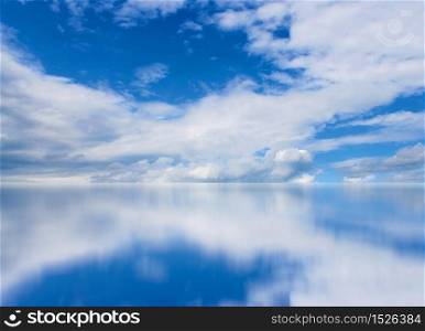 Mirror cloudscape clean air concept. Mirror cloudscape