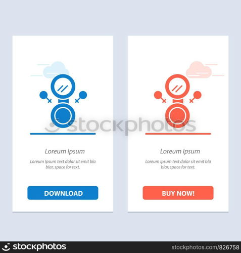 Mirror, Eight, Symbol Blue and Red Download and Buy Now web Widget Card Template