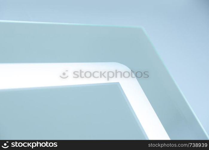 Mirror with the LED light. Background close-up