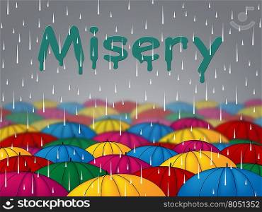 Misery Rain Indicating Rains Melancholy And Despondent