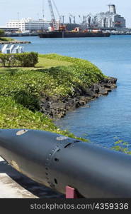 Missile at a harbor, USS Arizona Memorial, Pearl Harbor, Honolulu, Oahu, Hawaii Islands, USA