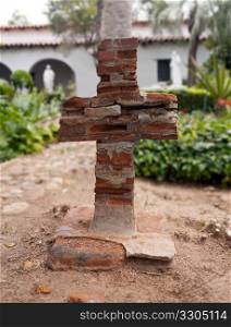 Mission San Diego de Alcala has an interior garden with a cross built from the original bricks of the Spanish Mission