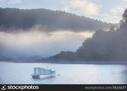 misty lake in the mountains, New Zealand