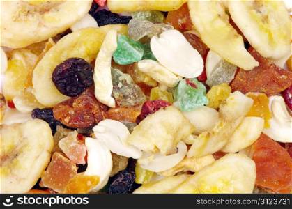 mix dried fruits collection on white