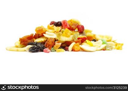 mix dried fruits collection on white