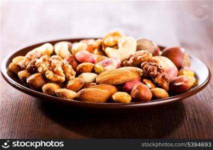 mix nuts on a plate
