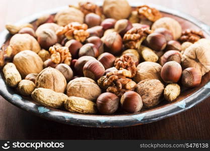 mix nuts on a plate