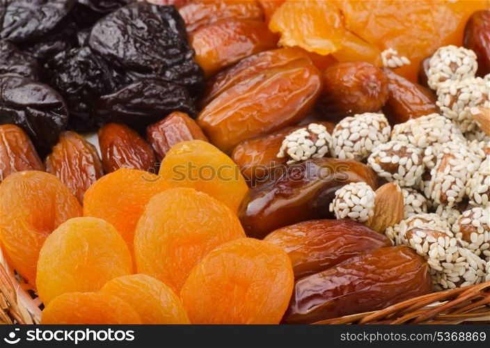 Mix of healthy dried fruits and nuts