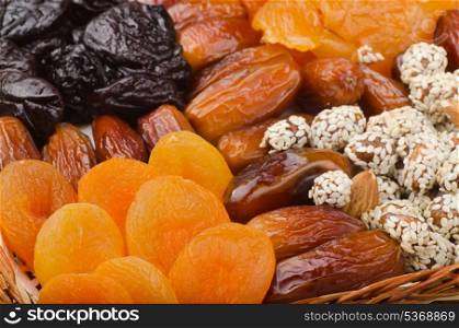 Mix of healthy dried fruits and nuts
