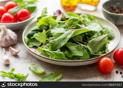 Mix salad leaves. Healthy food. Green meal.