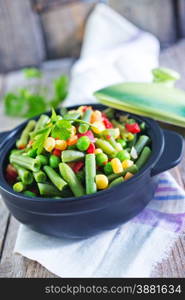 mix vegetables in bowl and on a table