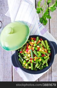 mix vegetables in bowl and on a table