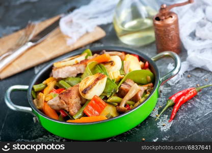 mix vegetables in bowl and on a table