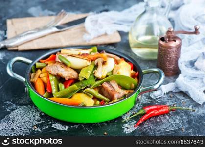 mix vegetables in bowl and on a table