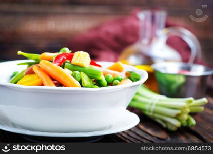 mix vegetables in bowl and on a table