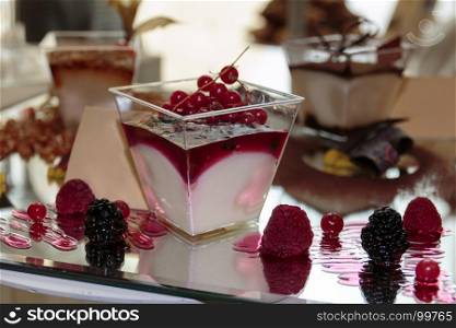 Mixed Berries Mousse in Glass Container