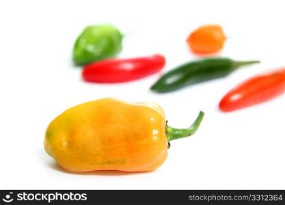 mixed chili Habanero Serrano hot mexican peppers