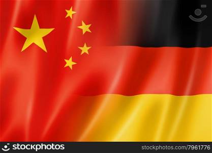 Mixed China and Germany flag, three dimensional render, illustration