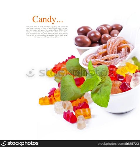 Mixed colorful jelly candies