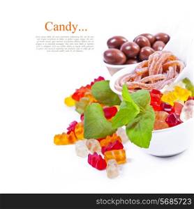 Mixed colorful jelly candies