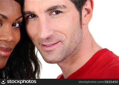 mixed couple in love