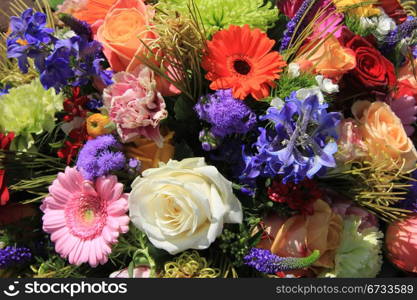 mixed floral arrangement in many bright colors