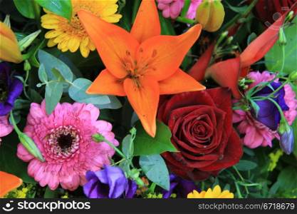 Mixed floral arrangement in many different colors