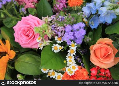 Mixed floral arrangement in many different colors