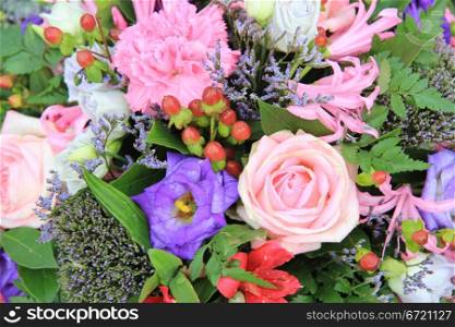 Mixed floral arrangement in pink and purple