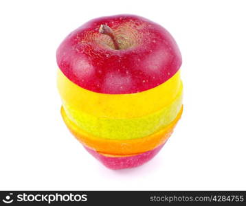 mixed fruit isolated on white