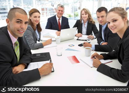 Mixed group in business meeting