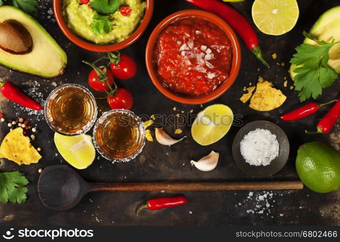 Mixed mexican food background. Party food.