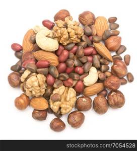 mixed nuts isolated on white background